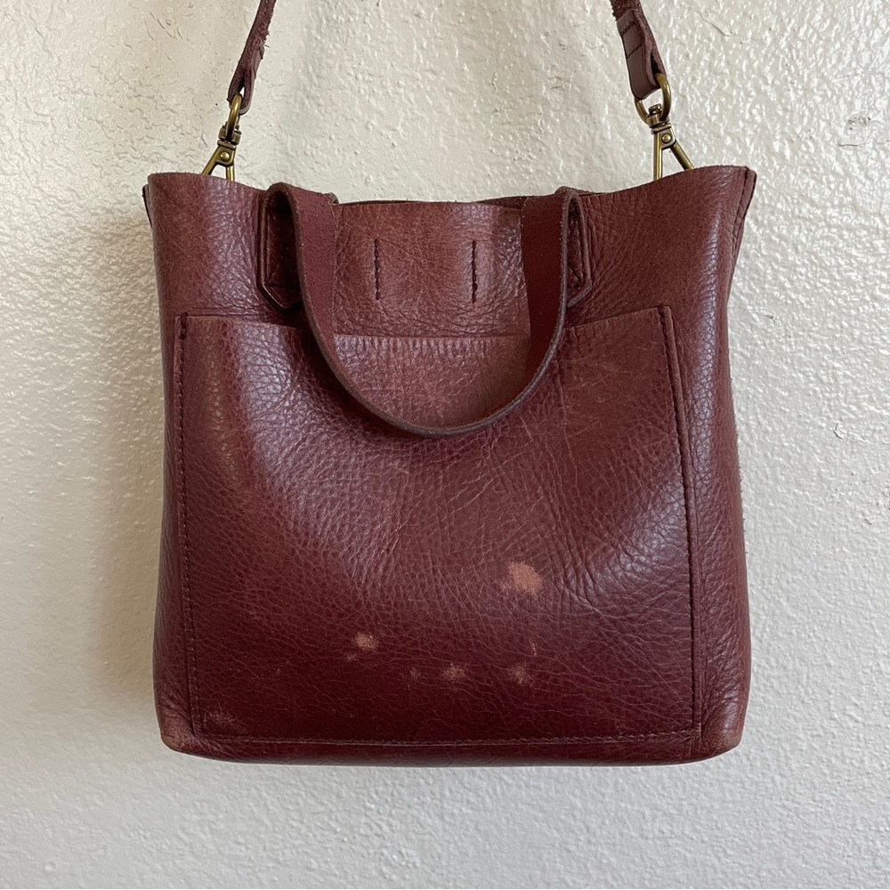 Burgundy J Crew Leather Crossbody Purse
